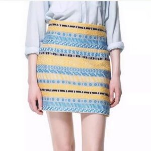 [Zara] Jacquard Embroidered Skirt